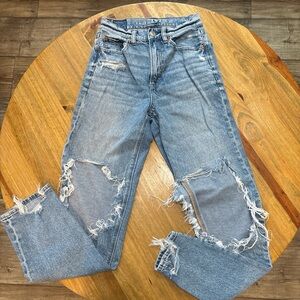 American Eagle Outfitters Medium Blue Distressed Boyfriend Jeans